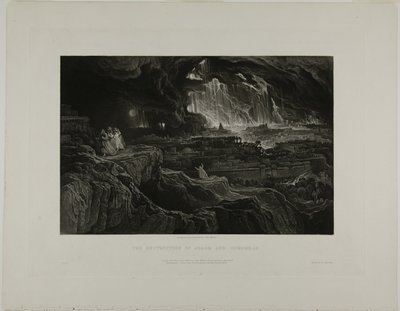 聖書の例えからのソドムとゴモラの破壊 作： John Martin
