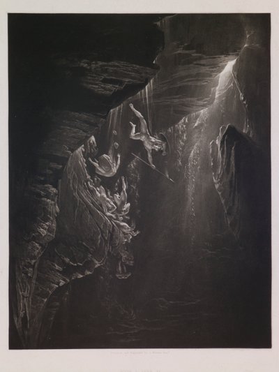 The Fall of the Rebel Angels、John Milton 著「Paradise Lost」のイラスト、Book 1、Line 44 作： John Martin