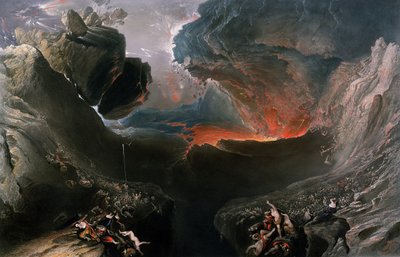 チャールズモットラム（1807-76）によって彫刻された彼の怒りの大日、1857年にトーマスマクリーン（ロンドン）によって出版（手彩色の彫刻） 作： John Martin
