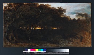 トワイライトインザウッドランズ、1850年（キャンバスに油彩、紙に油彩） 作： John Martin