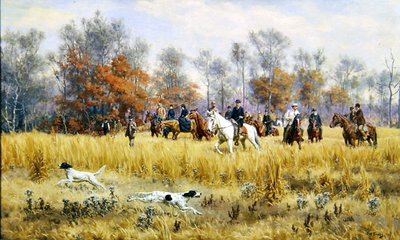 1891年のノースカロライナのフィールドトライアル、またはセントラル・フィールドトライアル、1891年頃（油彩・キャンバス） 作： John Martin Tracy