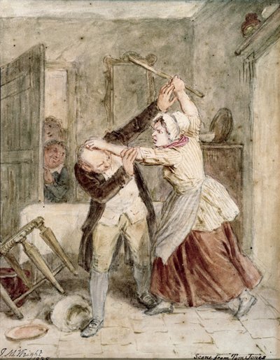 トム・ジョーンズのシーン、1838（紙にトイレ） 作： John Massey Wright