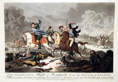 クラズノイ（クラスノエ）の戦いからのボナパルトの飛行 1812年 - ライト、ジョン・マッセイ（1777-1866） - 1814 - アクアチント - 42,1x57,5 - 個人蔵 作： John Massey Wright