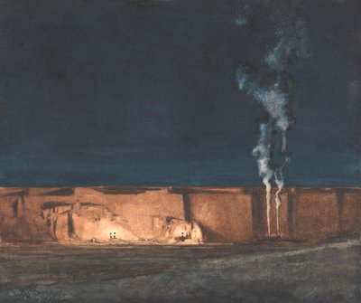 グラベルピット：夜（水彩） 作： John Duncan