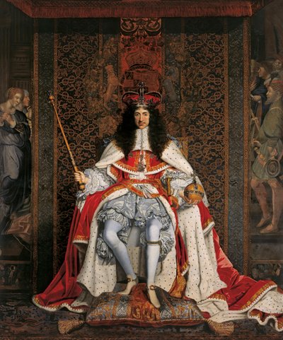 イギリスのチャールズ2世の肖像1630〜1685年、1676年頃。 作： John Michael Wright