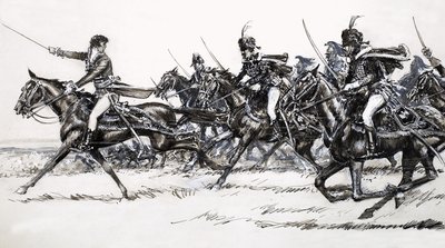 騎兵隊の突撃 作： John Millar Watt