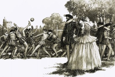 エリザベス1世は、この残忍なスポーツに恐怖を覚えた。 作： John Millar Watt