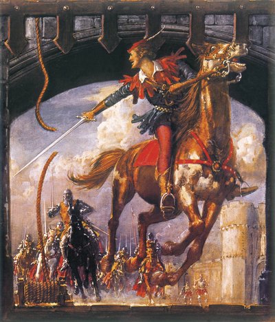 ノルマン兵に追われるロビン・フッド 作： John Millar Watt