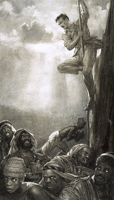 考古学の冒険』より「墓泥棒」のイラスト 作： John Millar Watt