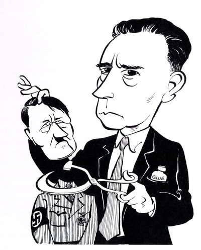 ジョン・ハートフィールド、アドルフ・ヒトラーとの風刺画 作： John Minnion