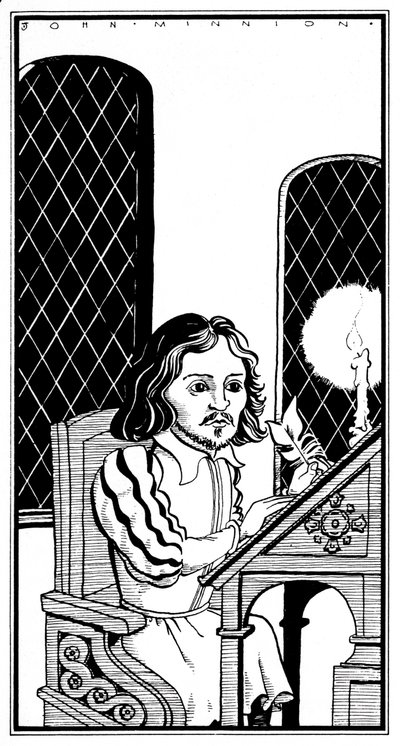 トマス・タリス - 書斎に座る風刺画 - イギリスの作曲家 - 1505年1月30日 - 1585年11月23日 作： John Minnion