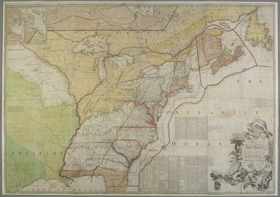 米国内の英国植民地の地図 作： John Mitchell