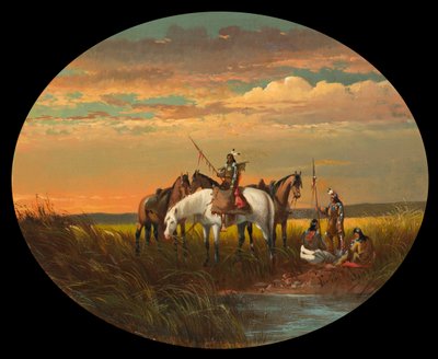 煙のための大草原の停止、1870年頃 作： John Mix Stanley