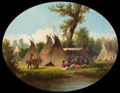 アッパーミズーリ州のアッシニボイン野営地、1870年頃 作： John Mix Stanley