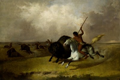 1845年、南西部大草原でのバッファロー狩り。 作： John Mix Stanley