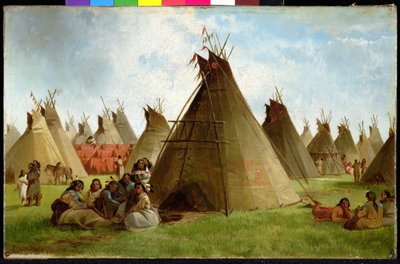平原インディアンの野営地、1870年頃（キャンバスに油彩） 作： John Mix Stanley