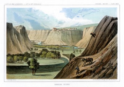 マリアス川、モンタナ州、アメリカ合衆国、1856年。 作： John Mix Stanley