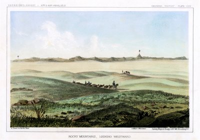 ロッキー山脈、西向き、米国、1856年。 作： John Mix Stanley