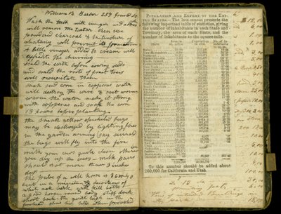 1830〜86年、イリノイ州モートンに最初に入植した入植者の1人であるジョンモンゴメリーロバーツの日記のページ 作： John Montgomery Roberts