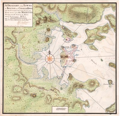 モントレゾールによるボストンの地図 作： John Montresor