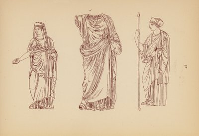 古代ギリシャの女性の衣装（リトグラフ） 作： John Moyr Smith