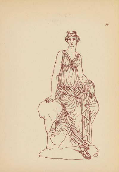 古代ギリシャの女性の衣装（リトグラフ） 作： John Moyr Smith
