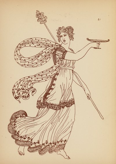 古代ギリシャの女性の衣装（リトグラフ） 作： John Moyr Smith