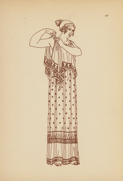 古代ギリシャの女性の衣装（リトグラフ） 作： John Moyr Smith