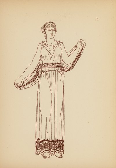 古代ギリシャの女性の衣装（リトグラフ） 作： John Moyr Smith