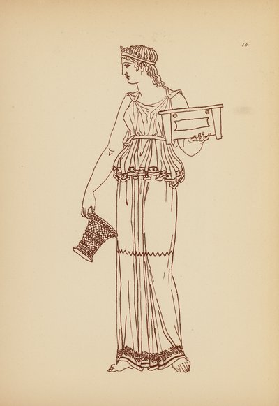 古代ギリシャの女性の衣装（リトグラフ） 作： John Moyr Smith