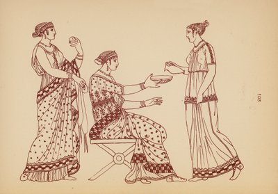 古代ギリシャの女性の衣装（リトグラフ） 作： John Moyr Smith