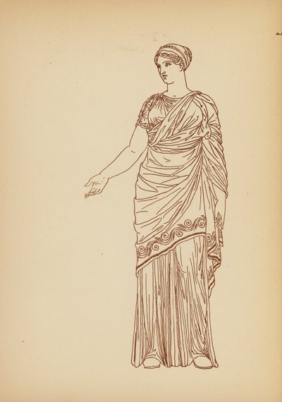 古代ギリシャの女性の衣装（リトグラフ） 作： John Moyr Smith
