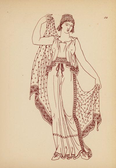 古代ギリシャの女性の衣装（リトグラフ） 作： John Moyr Smith