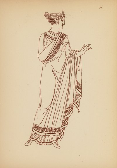 古代ギリシャの女性の衣装（リトグラフ） 作： John Moyr Smith