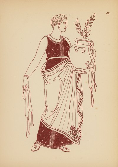 古代ギリシャの女性の衣装（リトグラフ） 作： John Moyr Smith