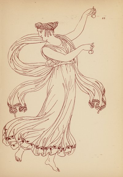 古代ギリシャの女性の衣装（リトグラフ） 作： John Moyr Smith