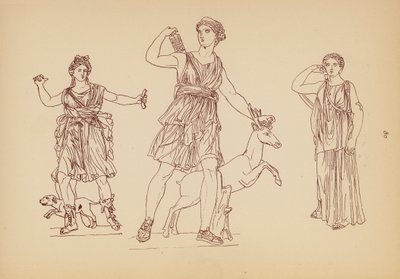 古代ギリシャの女性の衣装（リトグラフ） 作： John Moyr Smith