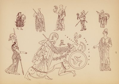 古代ギリシャの女性の衣装（リトグラフ） 作： John Moyr Smith