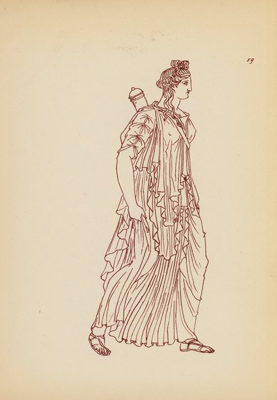 古代ギリシャの女性の衣装（リトグラフ） 作： John Moyr Smith