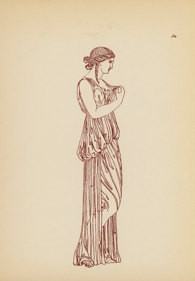 古代ギリシャの女性の衣装（リトグラフ） 作： John Moyr Smith