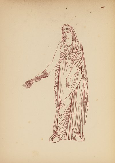 古代ギリシャの女性の衣装（リトグラフ） 作： John Moyr Smith