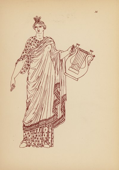 古代ギリシャの女性の衣装（リトグラフ） 作： John Moyr Smith