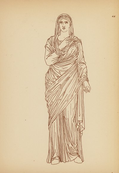 古代ギリシャの女性の衣装（リトグラフ） 作： John Moyr Smith