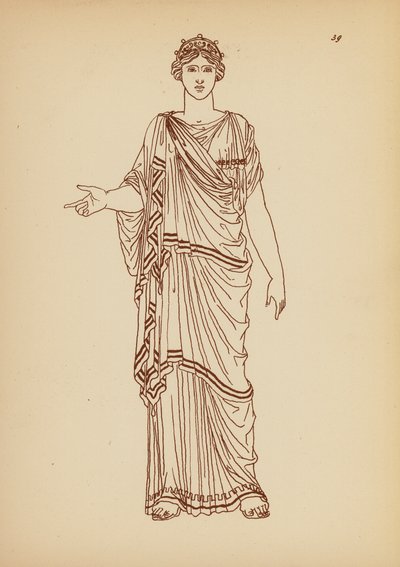古代ギリシャの女性の衣装（リトグラフ） 作： John Moyr Smith