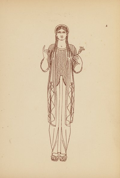 古代ギリシャの女性の衣装（リトグラフ） 作： John Moyr Smith