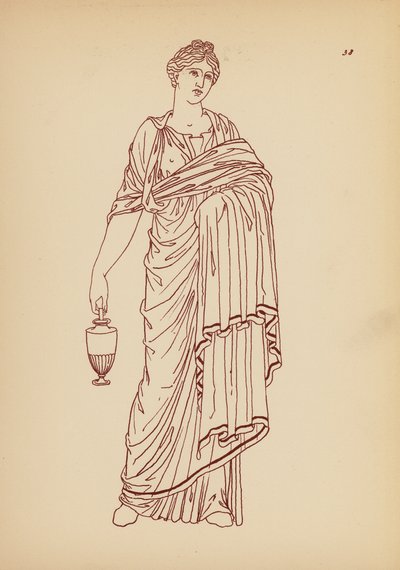 古代ギリシャの女性の衣装（リトグラフ） 作： John Moyr Smith