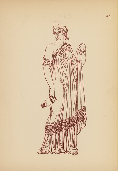 古代ギリシャの女性の衣装（リトグラフ） 作： John Moyr Smith