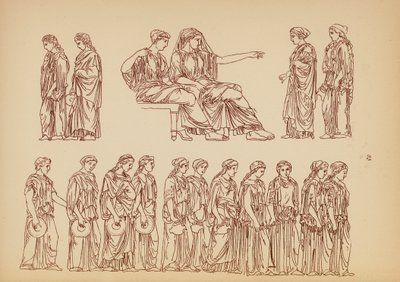 古代ギリシャの女性の衣装（リトグラフ） 作： John Moyr Smith