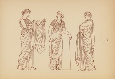 古代ギリシャの女性の衣装（リトグラフ） 作： John Moyr Smith