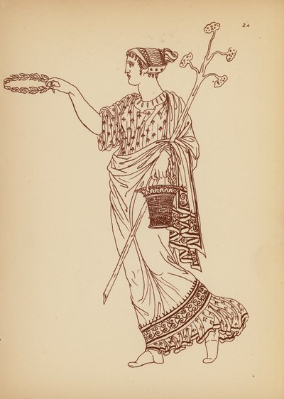 古代ギリシャの女性の衣装（リトグラフ） 作： John Moyr Smith